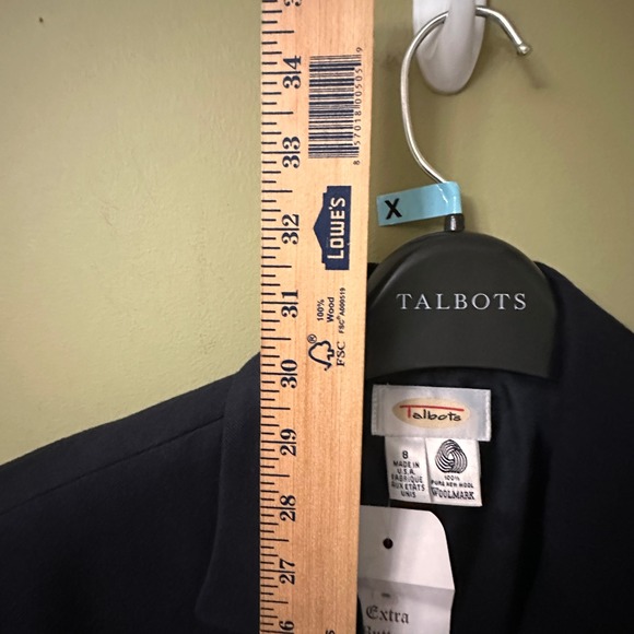 Vintage Talbots Navy Wool Blazer Sz 8 Gold Button Single Breasted Nautical USA - Picture 7 of 8